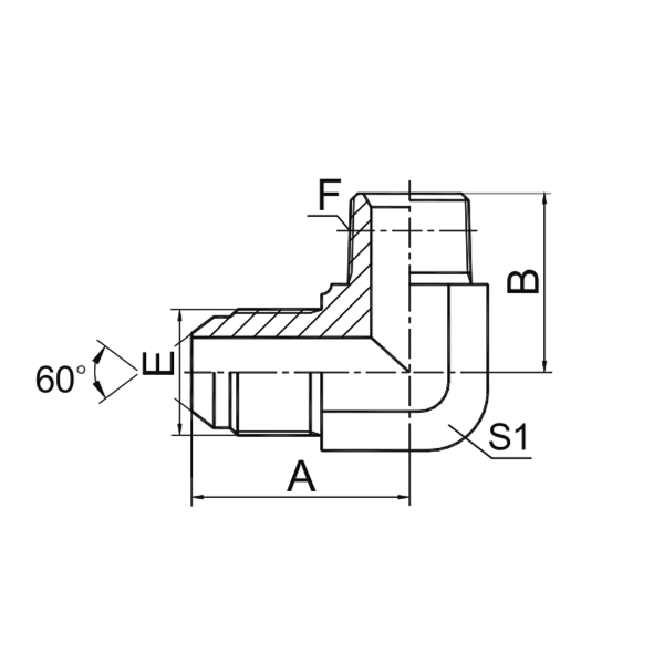 JIS to BSPT Adapter 1ST9 Buy JIS to BSPT Elbow Dimensions, Parker JIS